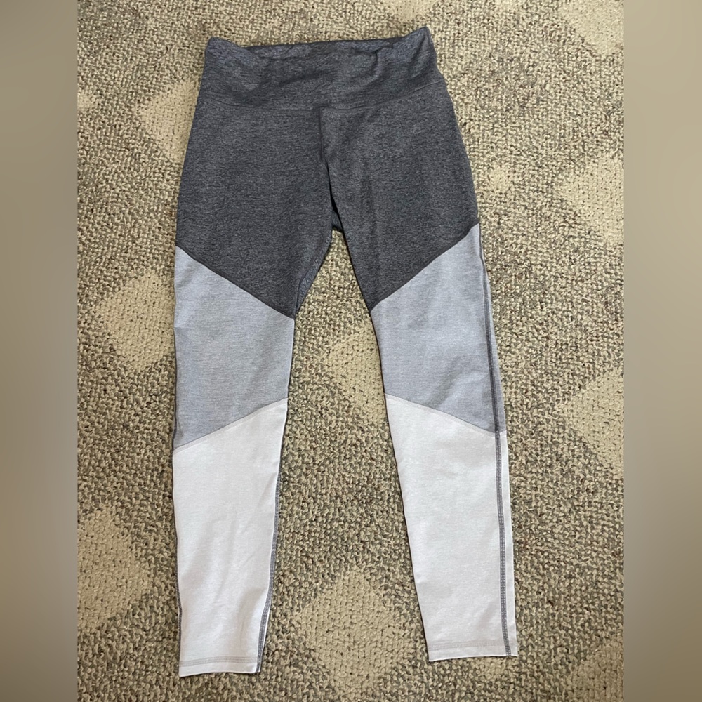 Old Navy Gray Color Block Tights / Yoga Pants, x-large